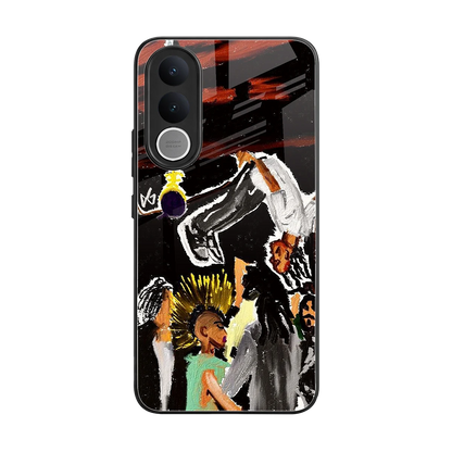 Gravity Break back phone cover | glass case for vivo v70 fe