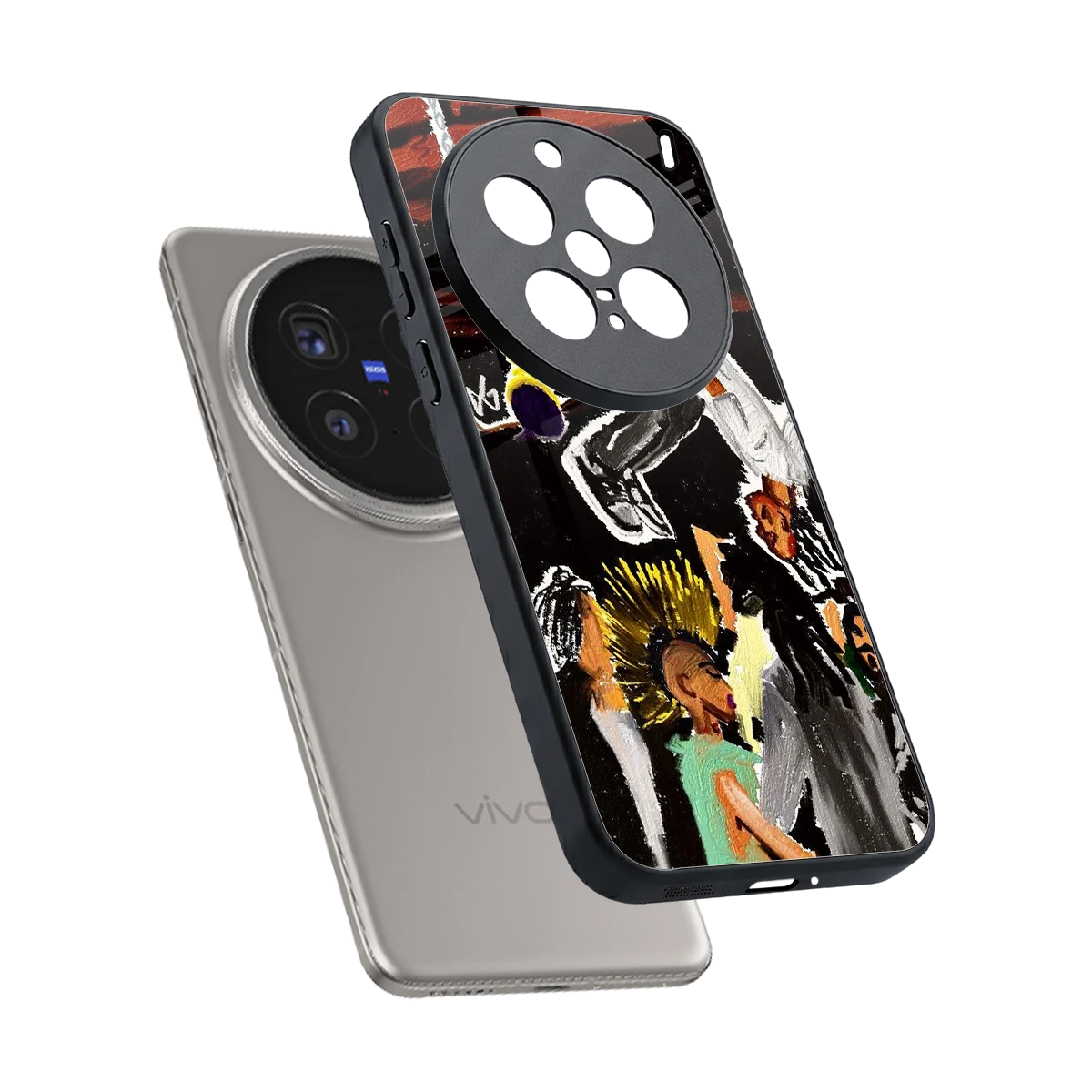 Gravity Break sleek vivo x200 pro cover with tempered glass back and TPU edges