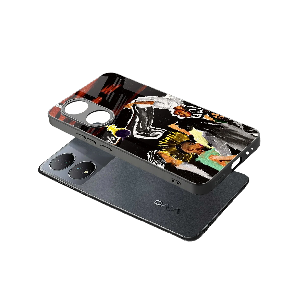 Gravity Break sleek Vivo-y100 cover with tempered glass back and TPU edges