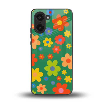 Greenery Blossom back phone cover | glass case for oneplus nord ce5 5g