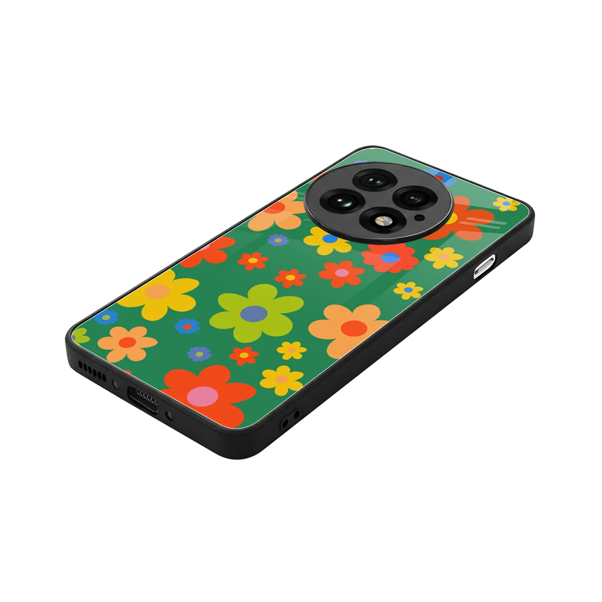 Greenery Blossom stylish phone case for oneplus 13 | glossy glass and slim fit