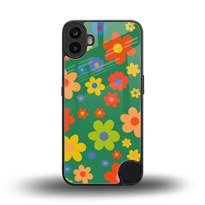 Greenery Blossom back phone cover | glass case for cmf nothing phone 1