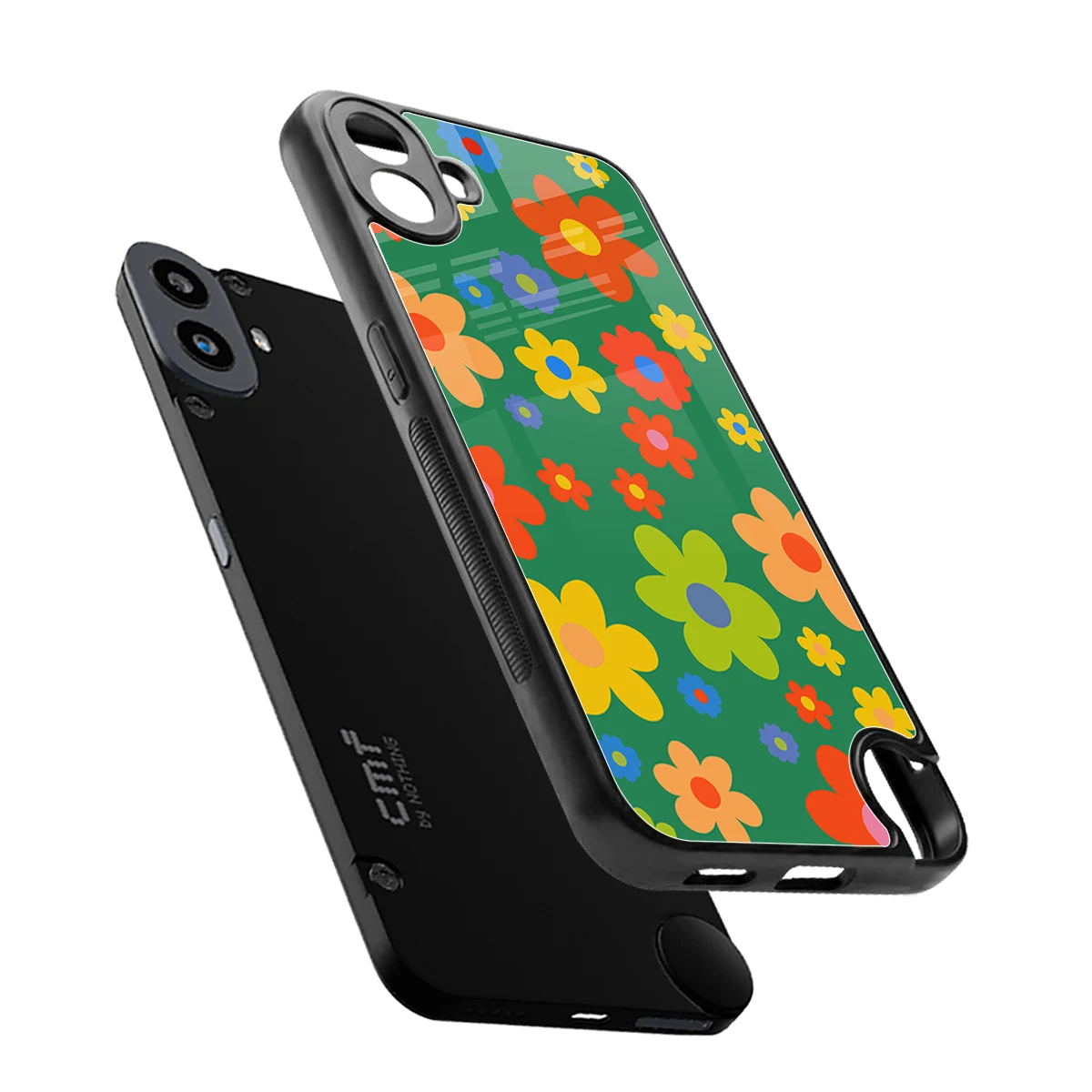Greenery Blossom sleek cmf nothing phone 1 cover with tempered glass back and TPU edges