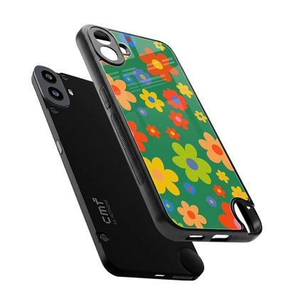 Greenery Blossom sleek cmf nothing phone 1 cover with tempered glass back and TPU edges