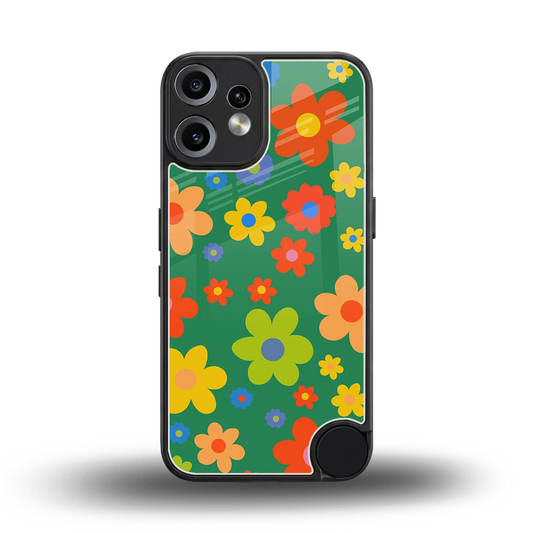 Greenery Blossom back phone cover | glass case for cmf nothing phone 2 pro