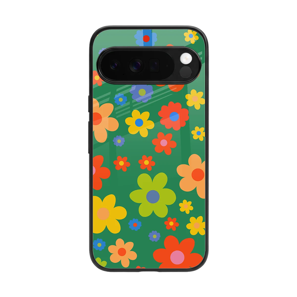 Greenery Blossom back phone cover | glass case for google pixel 10 pro xl