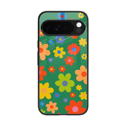 Greenery Blossom back phone cover | glass case for google pixel 10 pro xl