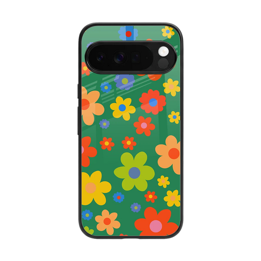 Greenery Blossom back phone cover | glass case for google pixel 10 pro xl