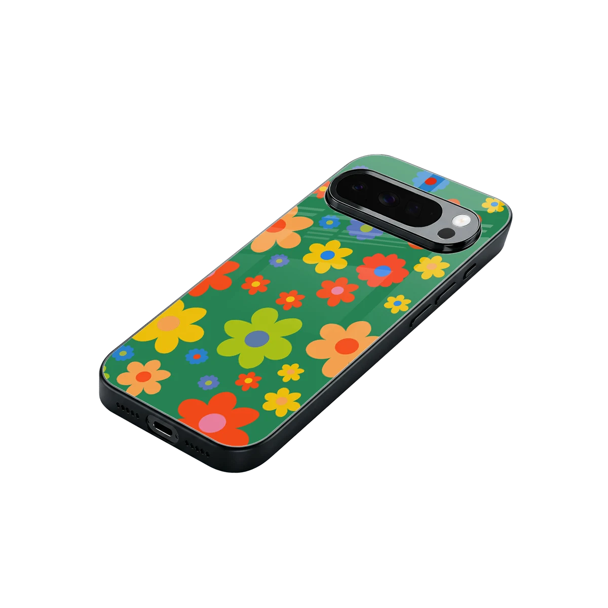 Greenery Blossom stylish phone case for google pixel 10 pro xl | glossy glass and slim fit