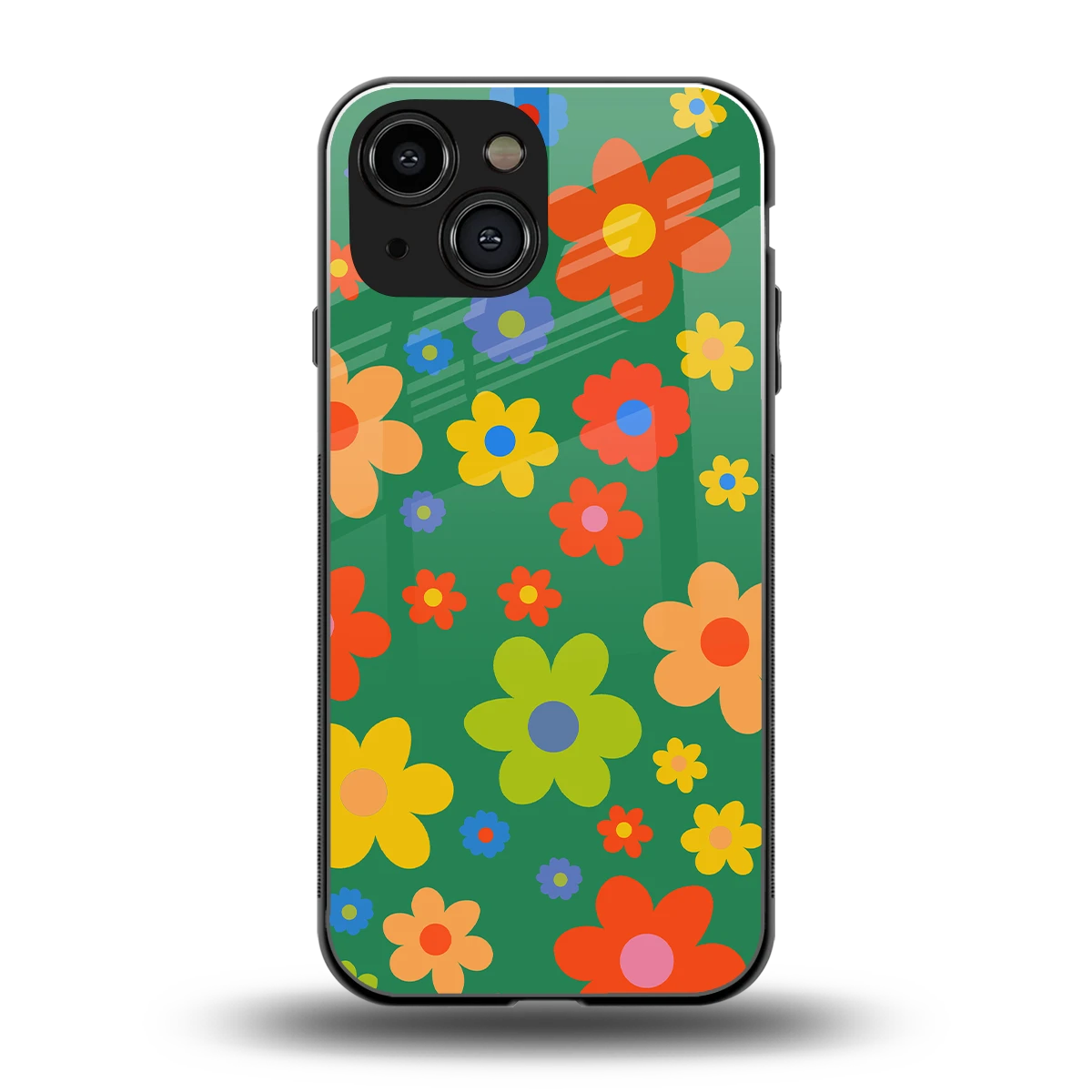 Greenery Blossom back phone cover | glass case for iphone 12 mini