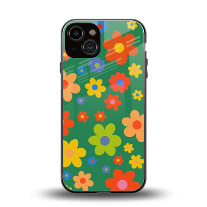 Greenery Blossom back phone cover | glass case for iphone 13