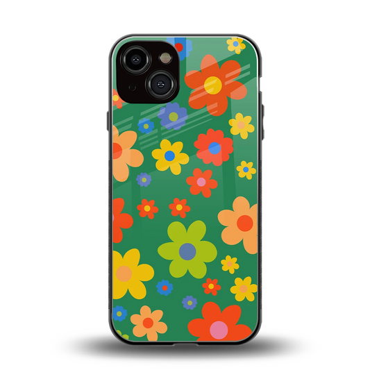 Greenery Blossom back phone cover | glass case for iphone 13