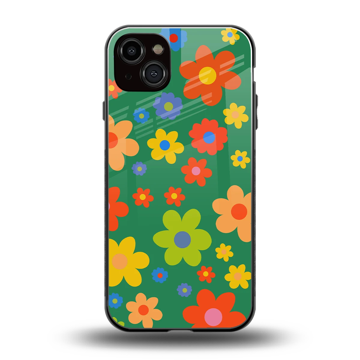 Greenery Blossom back phone cover | glass case for iphone 14 plus