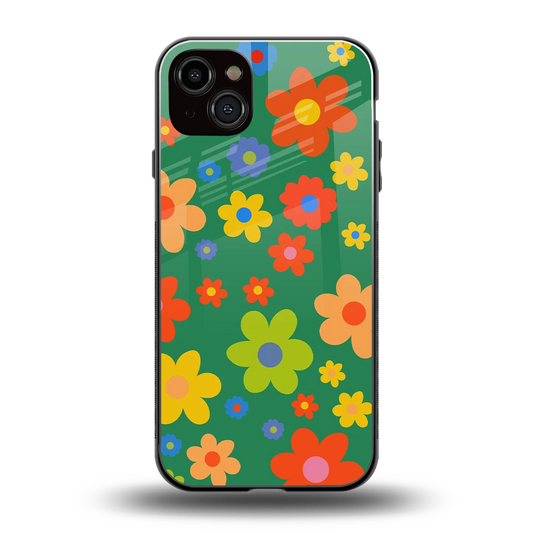 Greenery Blossom back phone cover | glass case for iphone 14 plus