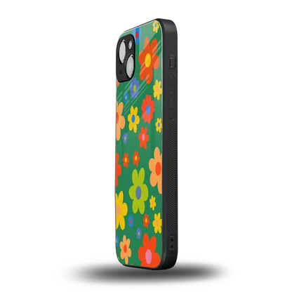 Greenery Blossom iphone 15 mobile cover | shockproof glass phone case