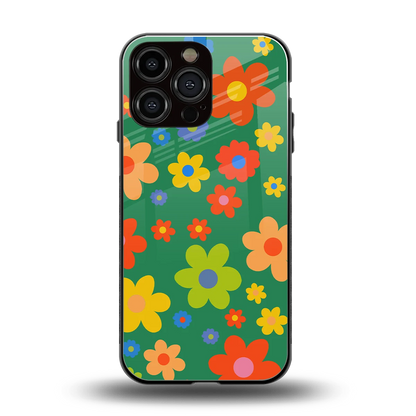 Greenery Blossom back phone cover | glass case for iphone 16 pro max