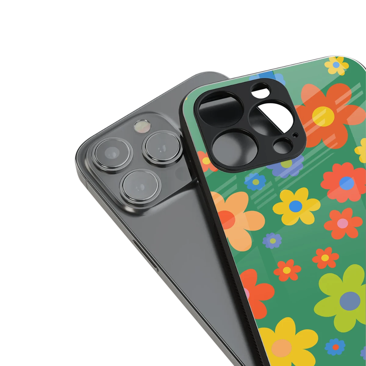 Greenery Blossom stylish phone case for iphone 13 pro | glossy glass and slim fit