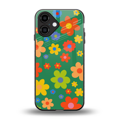 Greenery Blossom back phone cover | glass case for iphone 16