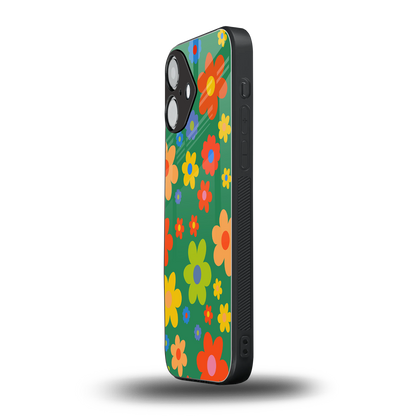 Greenery Blossom iPhone 16 mobile cover | shockproof glass phone case
