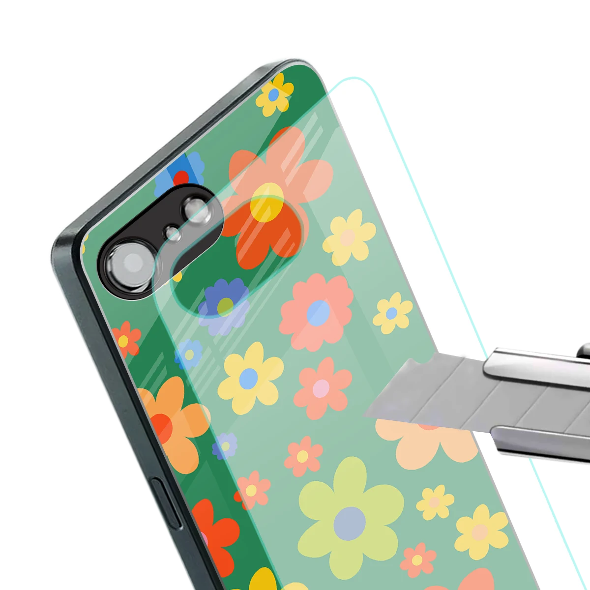 Greenery Blossom stylish phone case for iphone 17e | glossy glass and slim fit