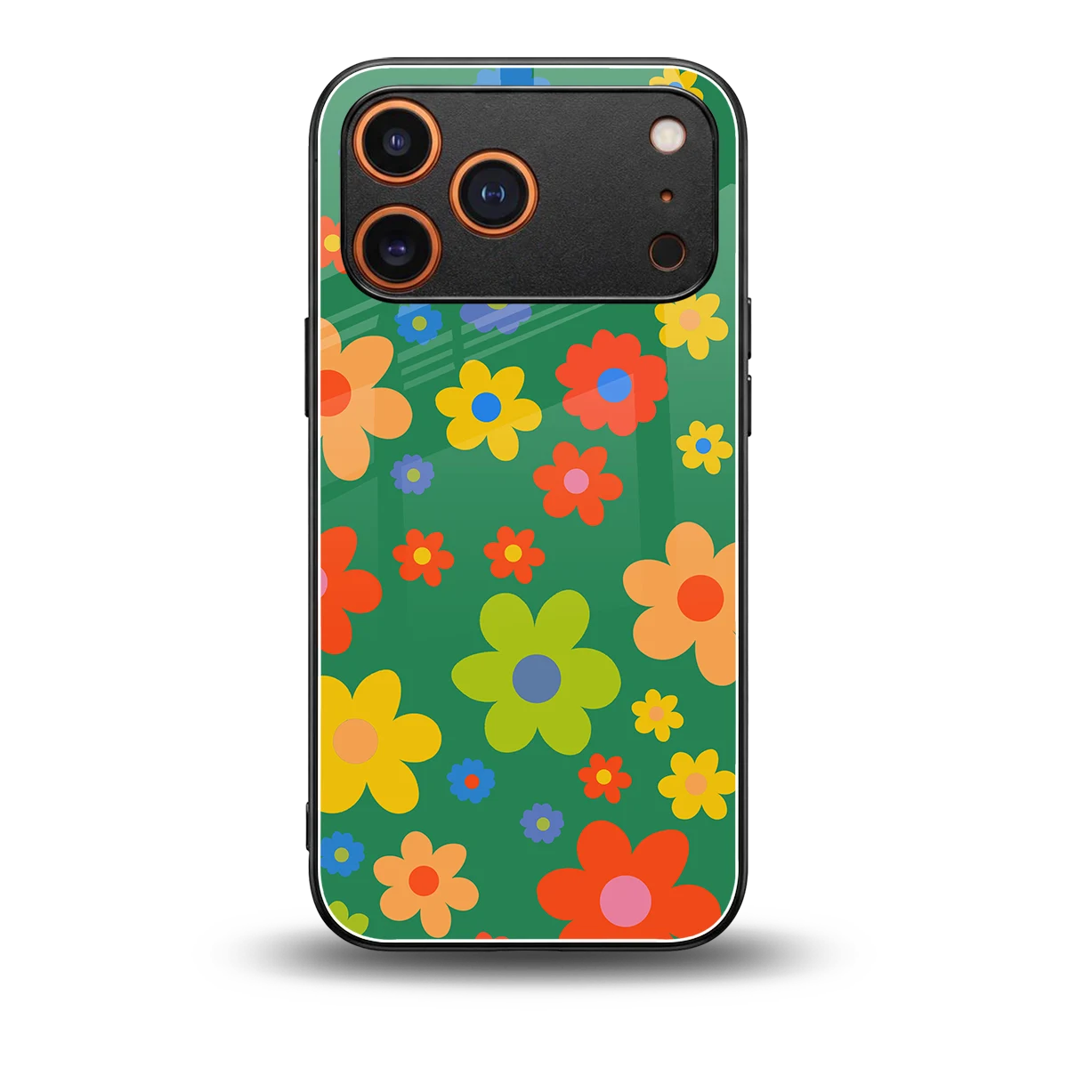 Greenery Blossom back phone cover | glass case for iphone 17 pro