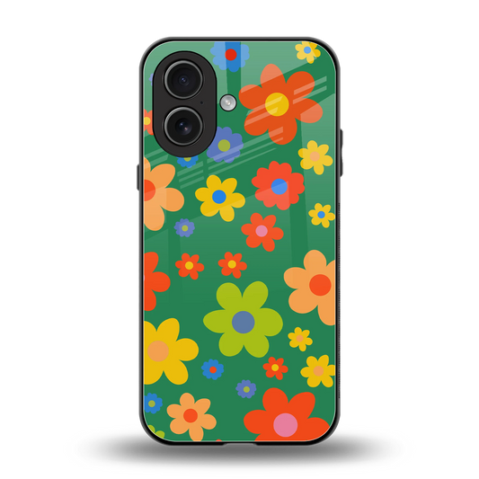 Greenery Blossom back phone cover | glass case for iphone 17