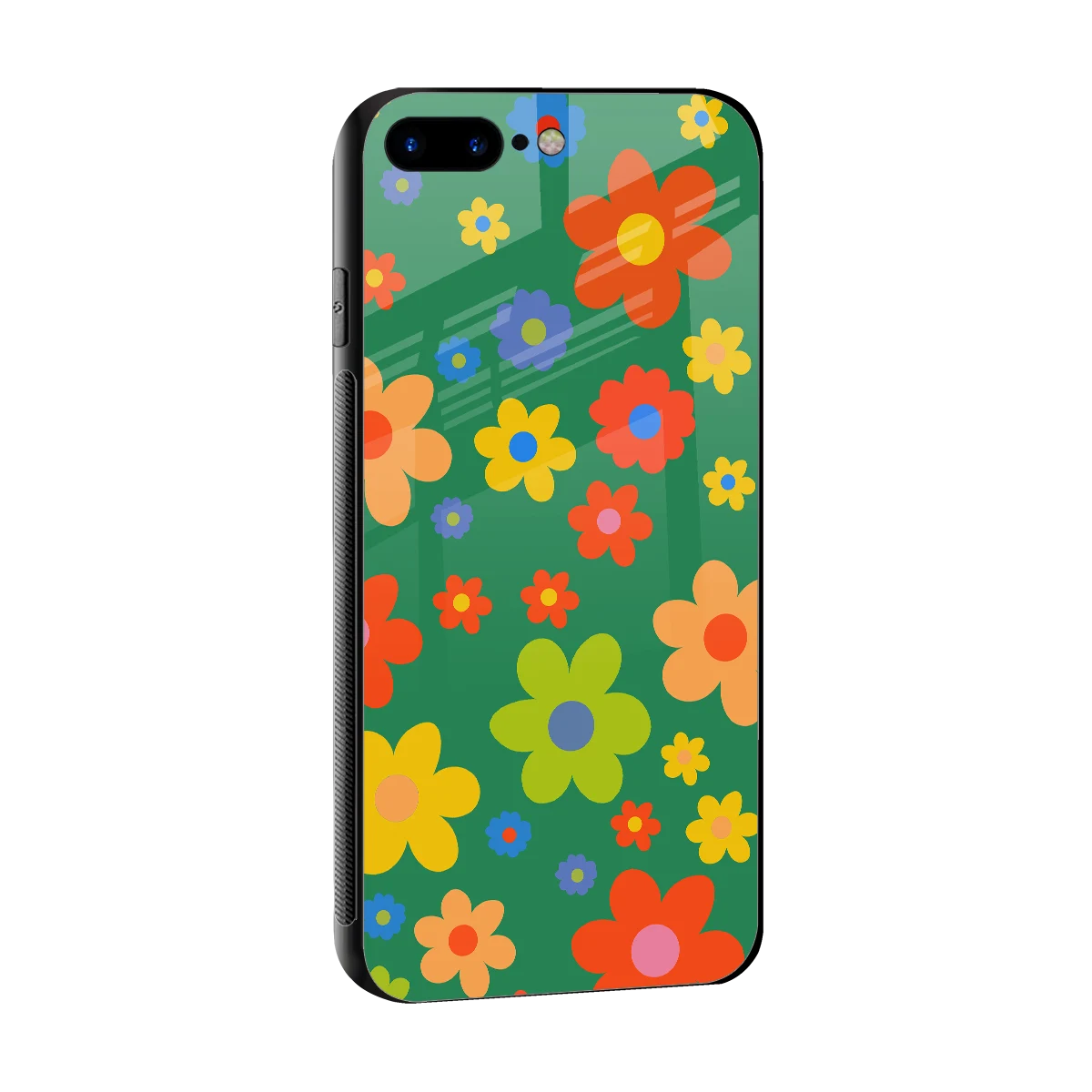 Greenery Blossom sleek iphone 8 plus cover with tempered glass back and TPU edges