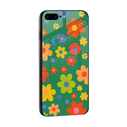 Greenery Blossom sleek iphone 8 plus cover with tempered glass back and TPU edges