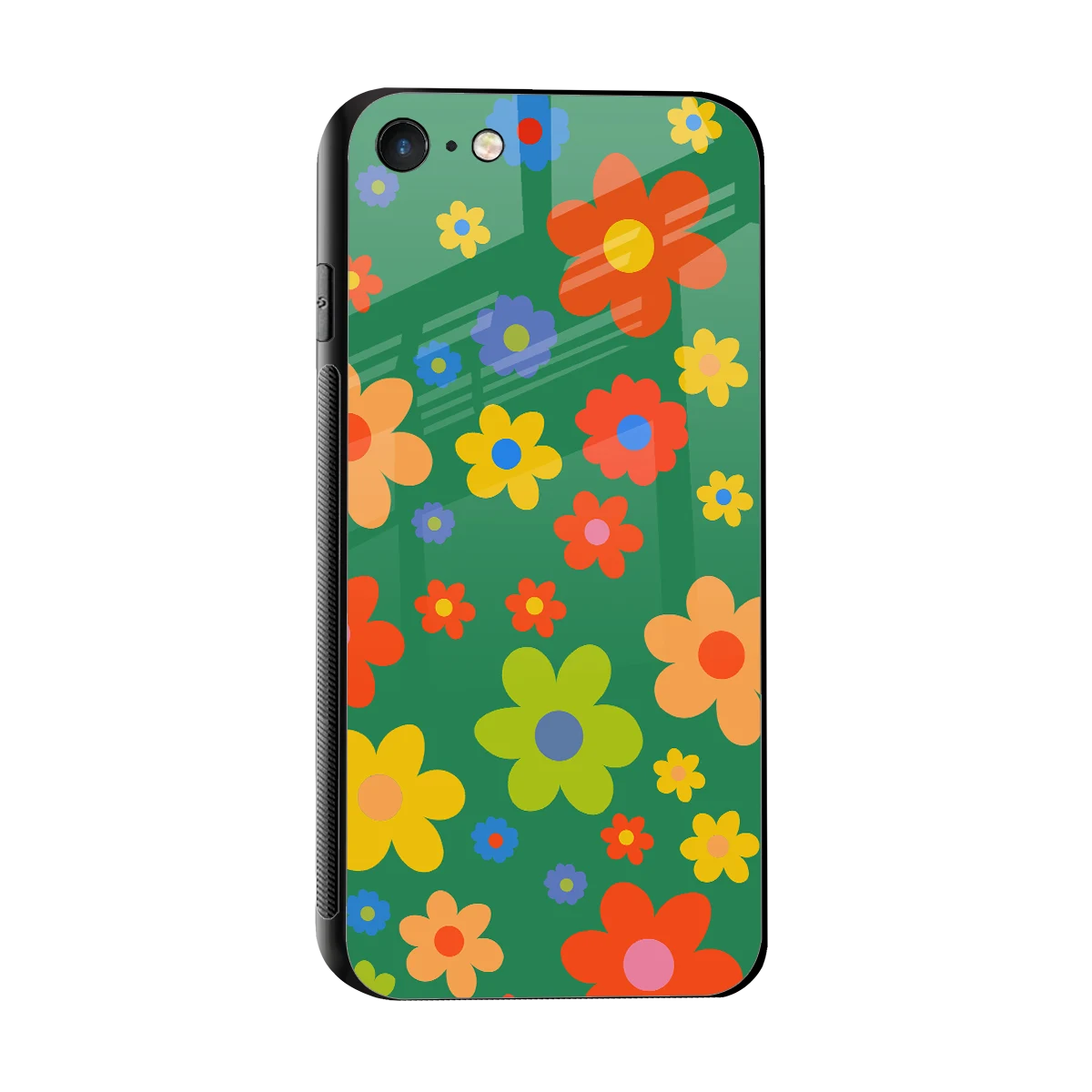 Greenery Blossom sleek iphone 7 cover with tempered glass back and TPU edges