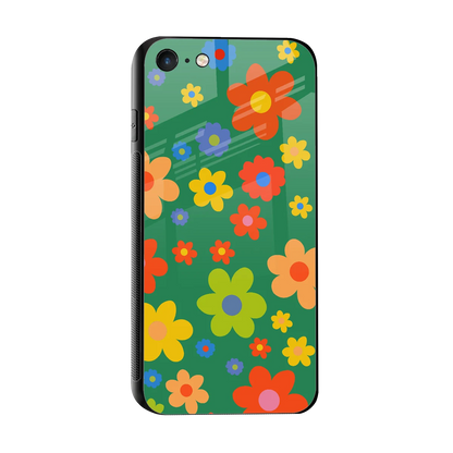 Greenery Blossom sleek iphone 7 cover with tempered glass back and TPU edges