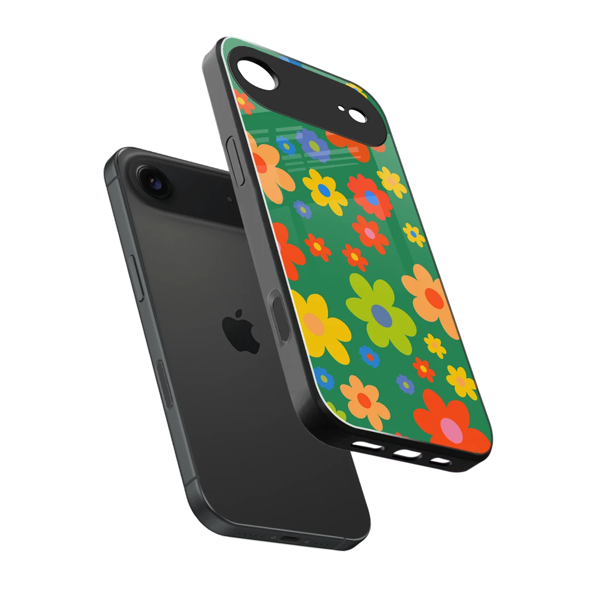 Greenery Blossom sleek iphone air cover with tempered glass back and TPU edges