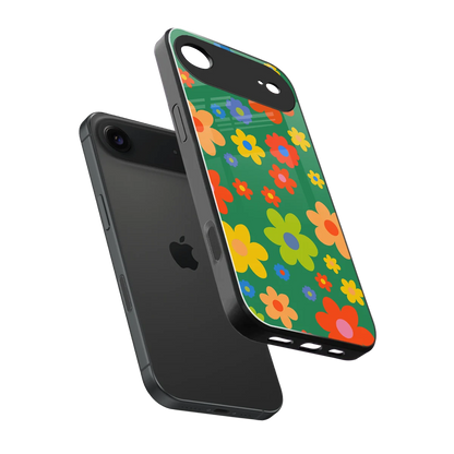 Greenery Blossom sleek iphone air cover with tempered glass back and TPU edges
