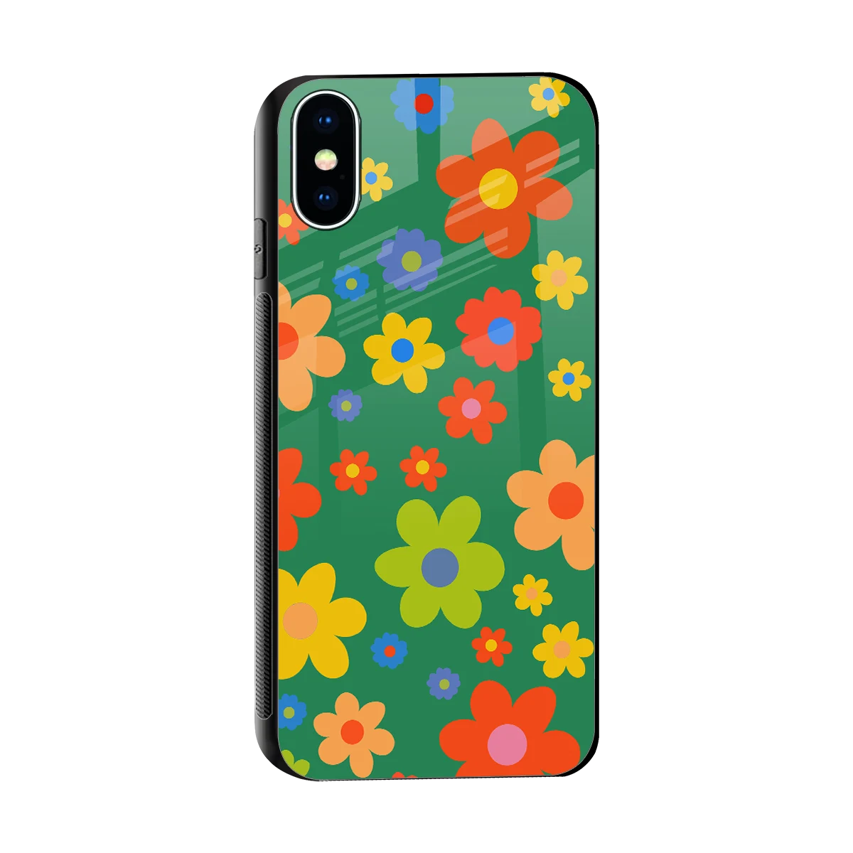 Greenery Blossom sleek iphone x cover with tempered glass back and TPU edges