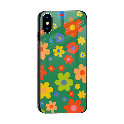 Greenery Blossom sleek iphone x cover with tempered glass back and TPU edges
