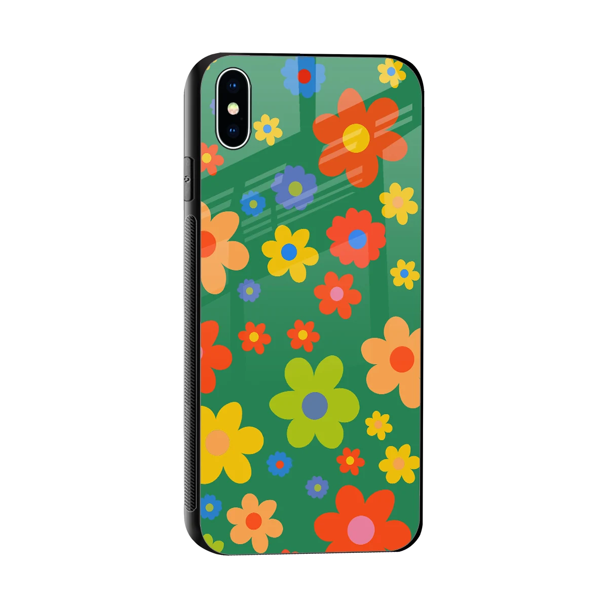 Greenery Blossom sleek iphone xs max cover with tempered glass back and TPU edges