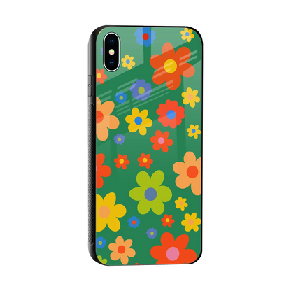 Greenery Blossom sleek iphone xs max cover with tempered glass back and TPU edges