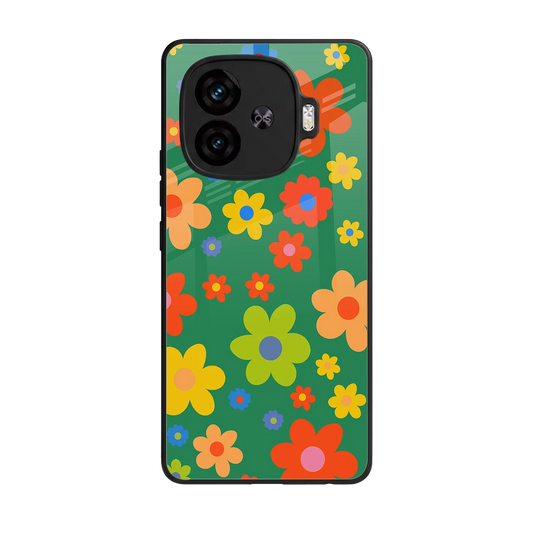 Greenery Blossom back phone cover | glass case for iqoo neo 10r 5g