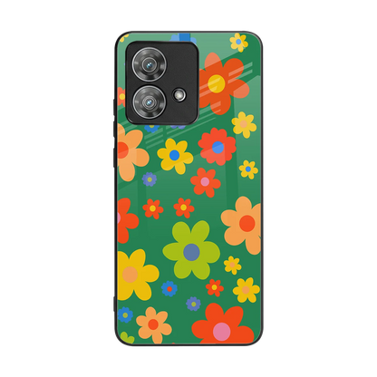 Greenery Blossom back phone cover | glass case for motorola edge 40 neo 5g