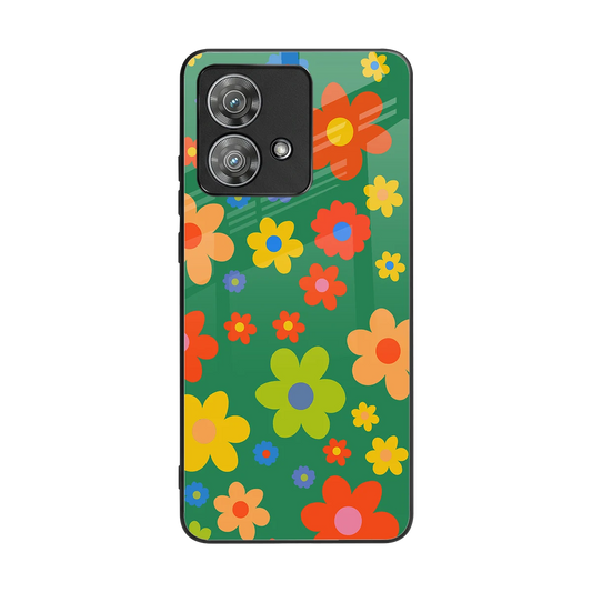 Greenery Blossom back phone cover | glass case for motorola edge 40 neo 5g