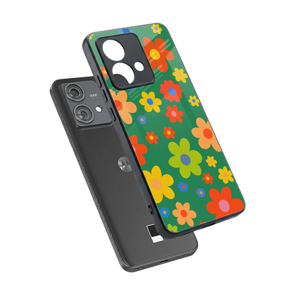 Greenery Blossom sleek motorola edge 40 neo 5g cover with tempered glass back and TPU edges
