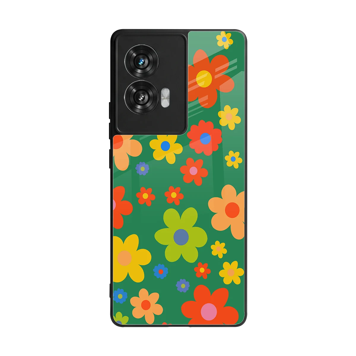 Greenery Blossom back phone cover | glass case for motorola edge 50 fusion