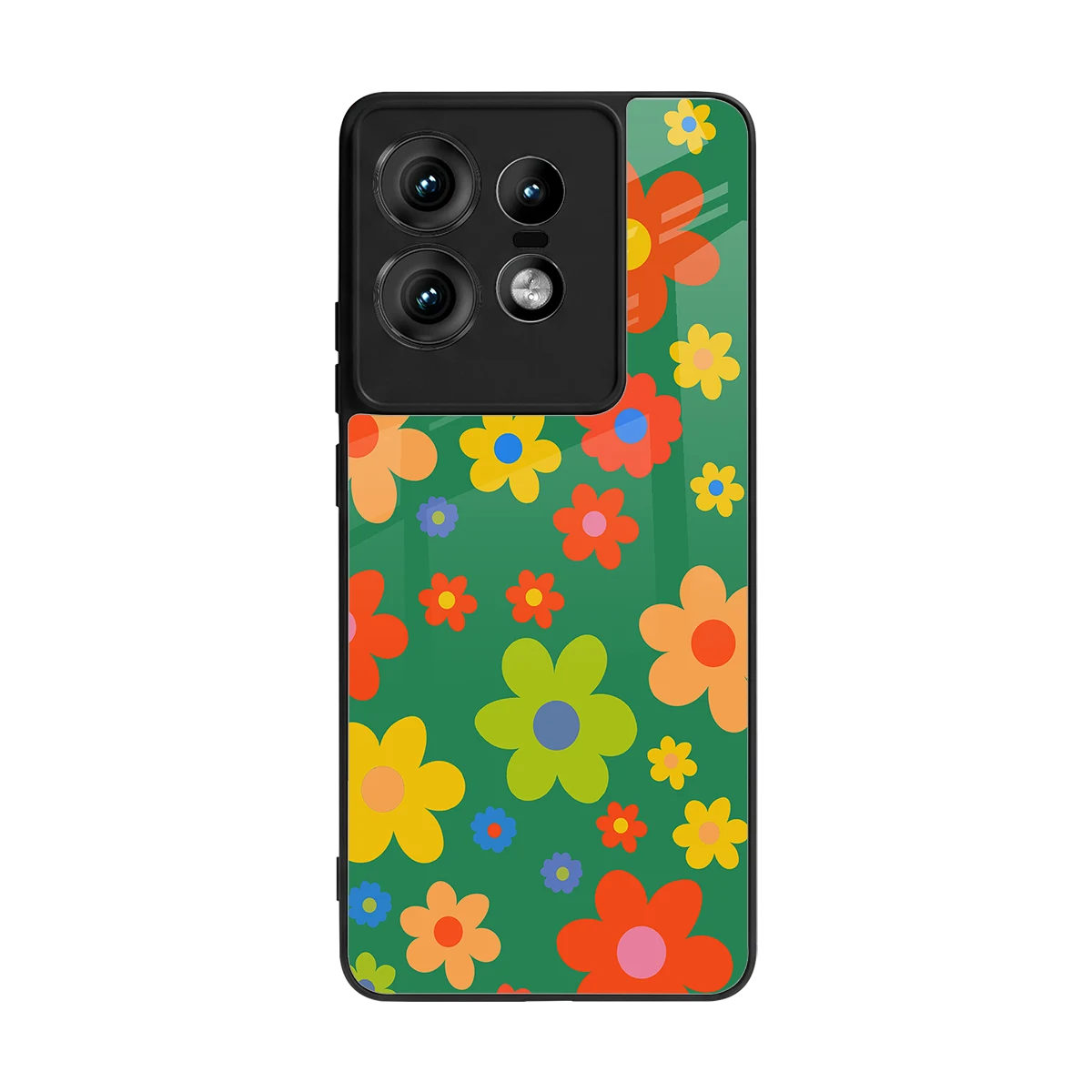 Greenery Blossom back phone cover | glass case for motorola edge 50 pro