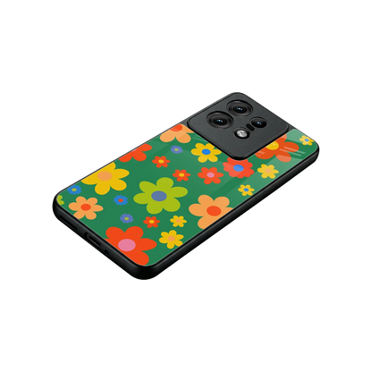 Greenery Blossom stylish phone case for motorola edge 50 pro | glossy glass and slim fit