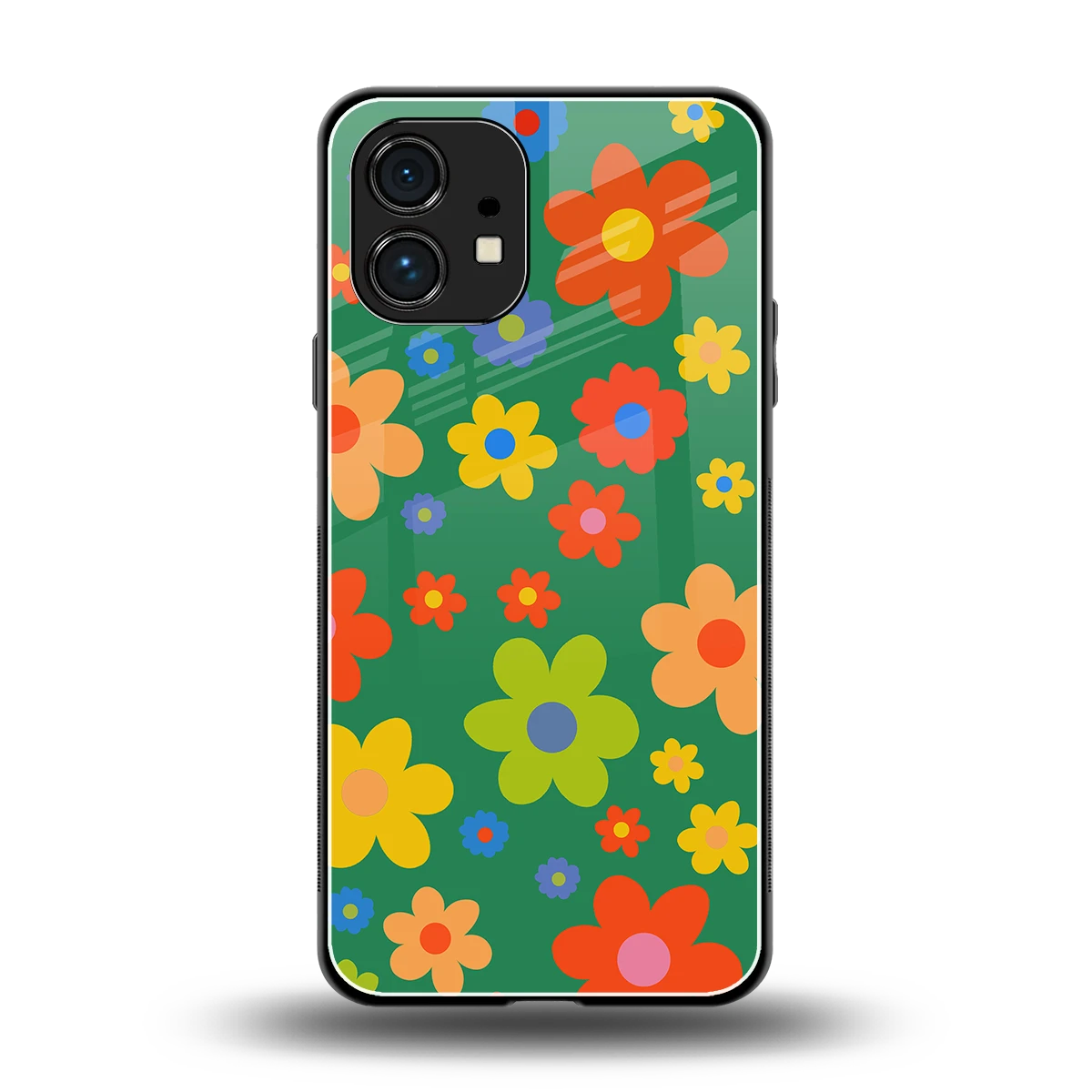 Greenery Blossom back phone cover | glass case for nothing phone 1
