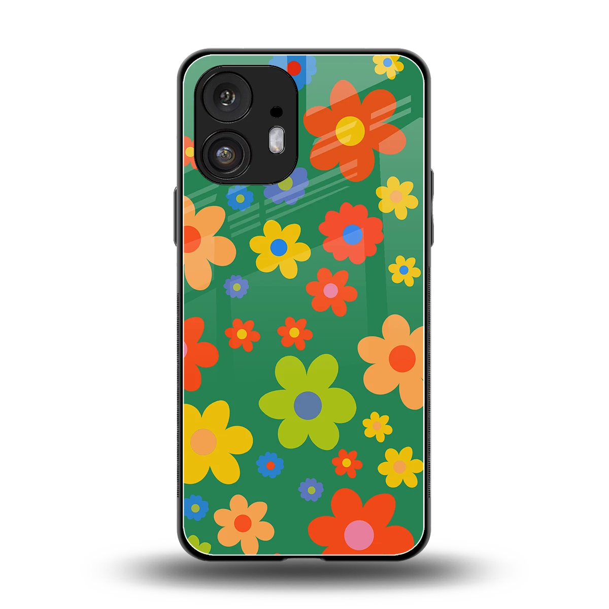 Greenery Blossom back phone cover | glass case for nothing phone 2