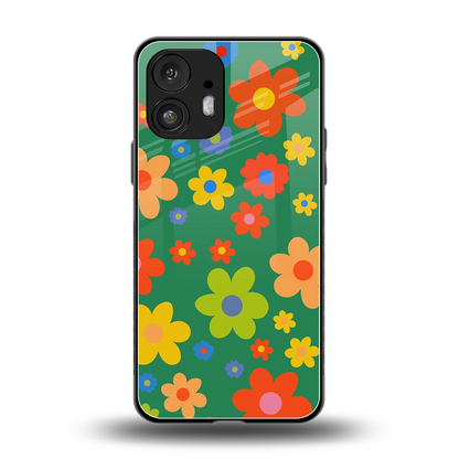 Greenery Blossom back phone cover | glass case for nothing phone 2