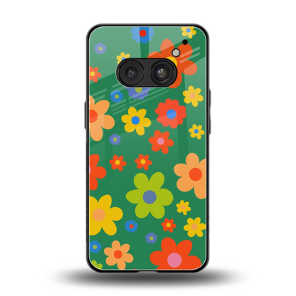 Greenery Blossom back phone cover | glass case for nothing phone 2a