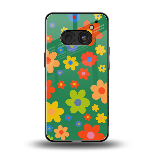 Greenery Blossom back phone cover | glass case for nothing phone 2a