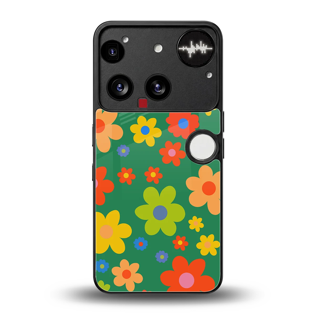 Greenery Blossom back phone cover | glass case for nothing phone 3