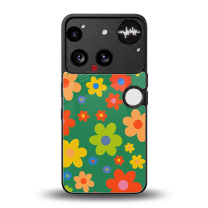 Greenery Blossom back phone cover | glass case for nothing phone 3